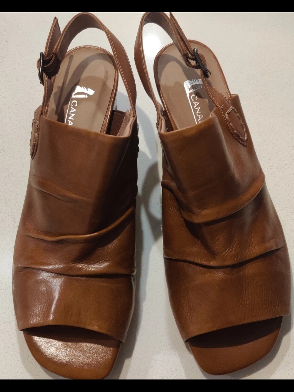 Canal Grande Womens 37/6-6.5 Brown Soft Leather Sandals